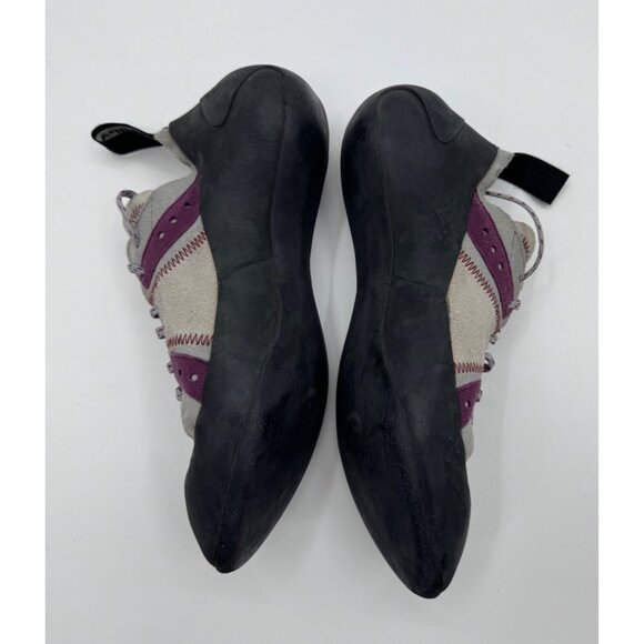Scarpa Helix Rock Climbing Shoes EU 39 US 7.5 Purple & Gray Leather Rubber Sole - Picture 6 of 10